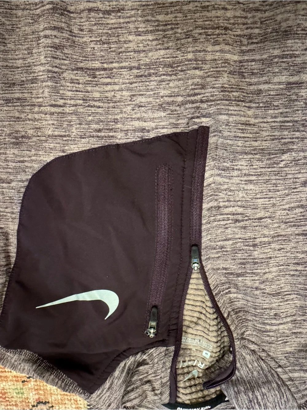 Nike purple  Quarter-Zip Pullover with  Chest Pocket & thumb holes
